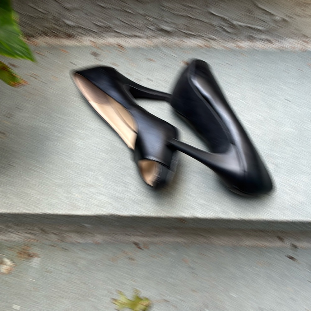 9 & Co. 3 1/2” Heel Leather
Black Peep Toe Shoes New Without Box